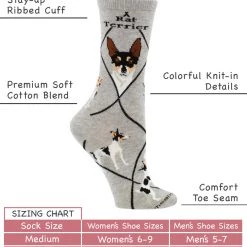 WHD Rat Terrier Socks For Women Gift For Dog Lovers Crazy Socks - Crew
