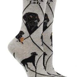WHD Crazy Socks - Crew Black Lab Socks For Women Gift For Dog Lovers