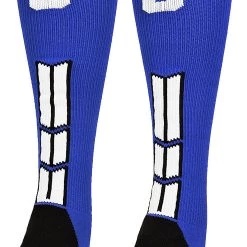 MadSportsStuff Royal Player ID Custom Number Over The Calf Socks For Softball Baseball Football Boys And Girls