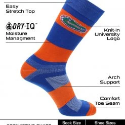 TCK Florida Gators Socks Game Day Striped Crew Socks