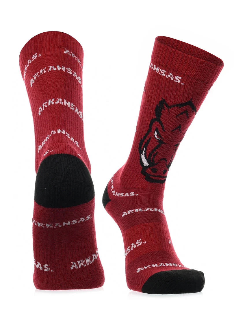 TCK Arkansas Razorbacks Socks Crew Length Sock Mayhem All Schools 1 TCK Arkansas Razorbacks Socks Crew Length Sock Mayhem All Schools