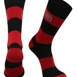 TCK NC State Wolfpack Socks Game Day Striped Crew Socks