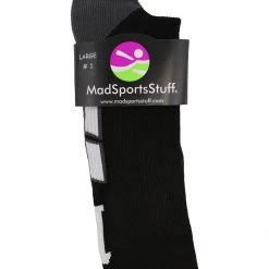 MadSportsStuff Black Player ID Custom Number Crew Socks For Basketball Lacrosse Volleyball Boys And Girls