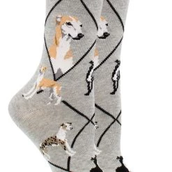 WHD Whippet Socks For Women Gift For Dog Lovers Crazy Socks - Crew