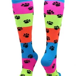 TCK Neon Rainbow Fun Print OTC Socks Softball Socks 13 TCK Neon Rainbow Fun Print OTC Socks Softball Socks