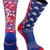 TCK Digi Camo USA American Flag Socks Crew Length Basketball Football Lacrosse Volleyball