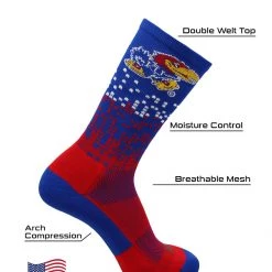 TCK Kansas Jayhawks Socks Downtown Crew