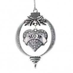 MadSportsStuff Mom Christmas Ornament With Crystal Heart Charm Ornaments