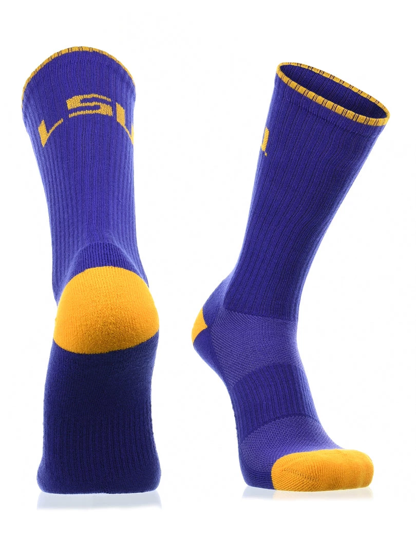 TCK LSU Tigers Socks Campus Legend Crew Length 1 TCK LSU Tigers Socks Campus Legend Crew Length