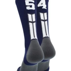 MadSportsStuff Navy Player ID Custom Number Crew Socks For Basketball Lacrosse Volleyball Boys And Girls