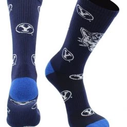 TCK BYU Cougars Socks Birgham Young University Cougars Mayhem Crew Socks