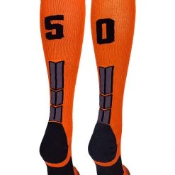 MadSportsStuff Softball Socks Orange And Black Player ID Custom Number Over The Calf Socks For Softball Baseball Football Boys And Girls 160 MadSportsStuff Softball Socks Orange And Black Player ID Custom Number Over The Calf Socks For Softball Baseball Football Boys And Girls