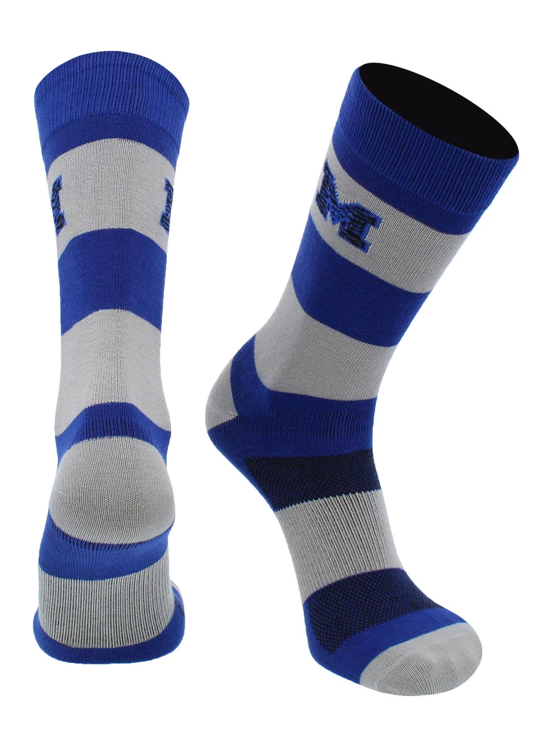 TCK All Schools Memphis Tigers Socks Game Day Striped Crew Socks 1 TCK All Schools Memphis Tigers Socks Game Day Striped Crew Socks