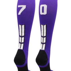 MadSportsStuff Purple Player ID Custom Number Over The Calf Socks For Softball Baseball Football Boys And Girls Softball Socks 115 MadSportsStuff Purple Player ID Custom Number Over The Calf Socks For Softball Baseball Football Boys And Girls Softball Socks