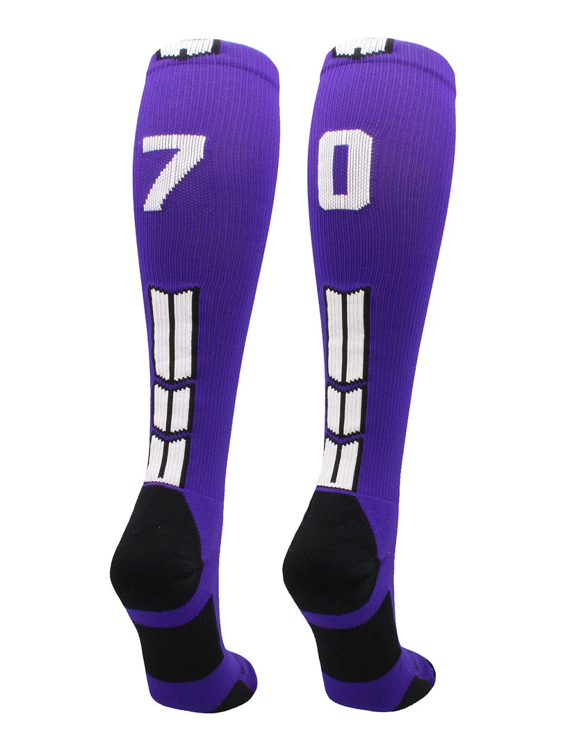 MadSportsStuff Purple Player ID Custom Number Over The Calf Socks For Softball Baseball Football Boys And Girls Softball Socks 10 MadSportsStuff Purple Player ID Custom Number Over The Calf Socks For Softball Baseball Football Boys And Girls Softball Socks