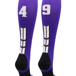 MadSportsStuff Purple Player ID Custom Number Over The Calf Socks For Softball Baseball Football Boys And Girls Softball Socks 161 MadSportsStuff Purple Player ID Custom Number Over The Calf Socks For Softball Baseball Football Boys And Girls Softball Socks