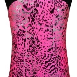 MadSportsStuff Leotards Keyhole Style Shiny Leopard Girls Gymnastics Leotard