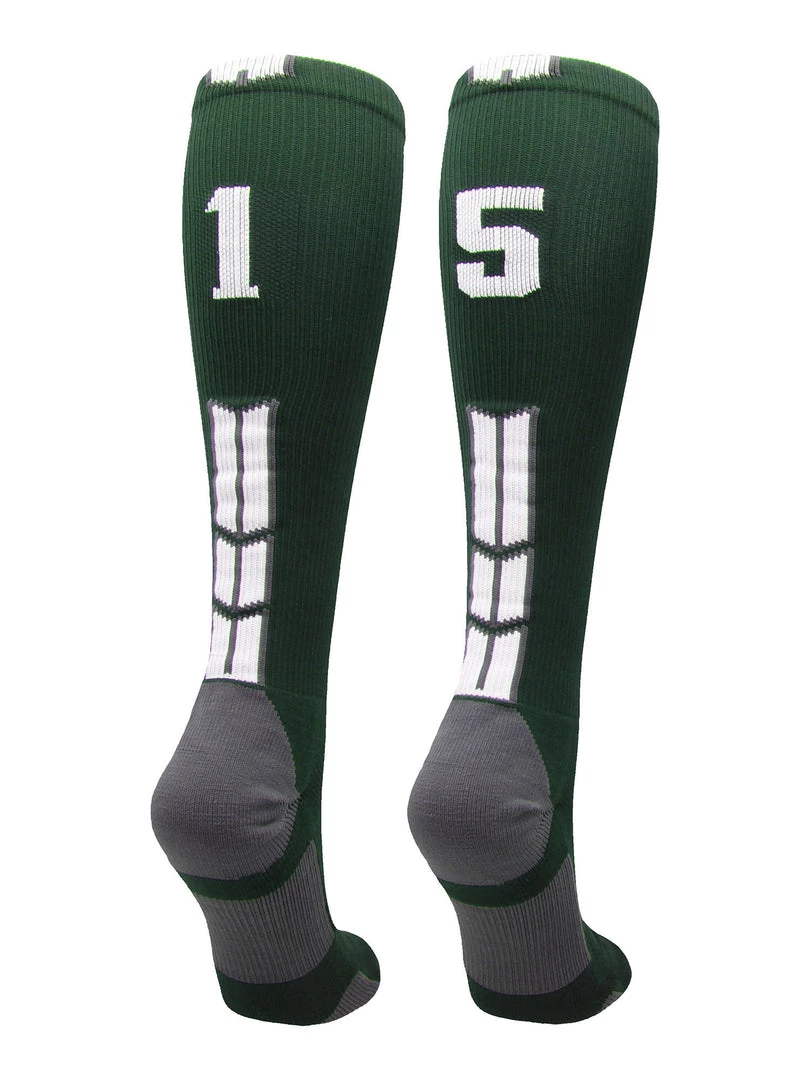 MadSportsStuff Dark Green Player ID Custom Number Over The Calf Socks For Softball Baseball Football Boys And Girls Softball Socks 64 MadSportsStuff Dark Green Player ID Custom Number Over The Calf Socks For Softball Baseball Football Boys And Girls Softball Socks