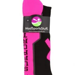 MadSportsStuff Pink Ribbon Breast Cancer Awareness Support Athletic Crew Socks Baseball Socks