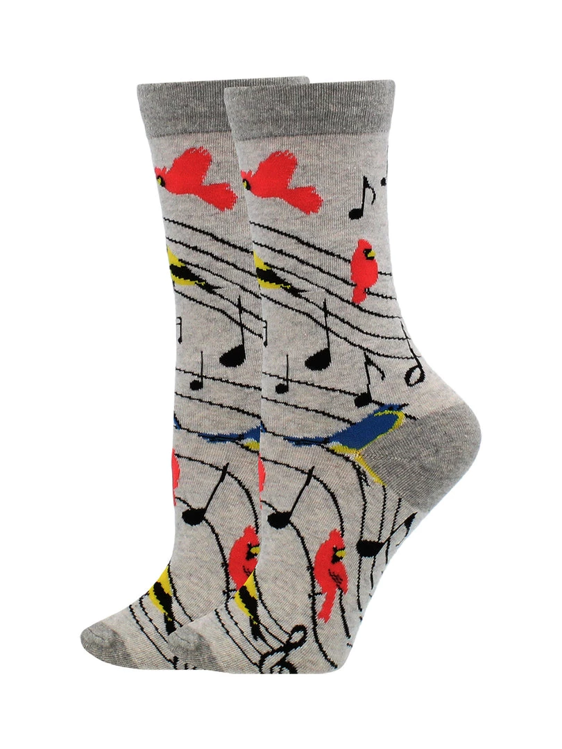 WHD Bird Song Socks For Women Gift For Bird Lovers Crazy Socks - Crew 2 WHD Bird Song Socks For Women Gift For Bird Lovers Crazy Socks - Crew