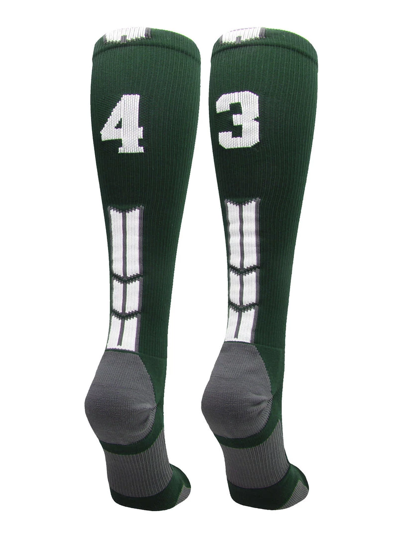 MadSportsStuff Dark Green Player ID Custom Number Over The Calf Socks For Softball Baseball Football Boys And Girls Softball Socks 87 MadSportsStuff Dark Green Player ID Custom Number Over The Calf Socks For Softball Baseball Football Boys And Girls Softball Socks