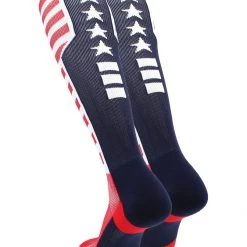 Baseball Socks TCK Elite USA Flag Patriot Red White Blue Basketball Football Knee High Socks