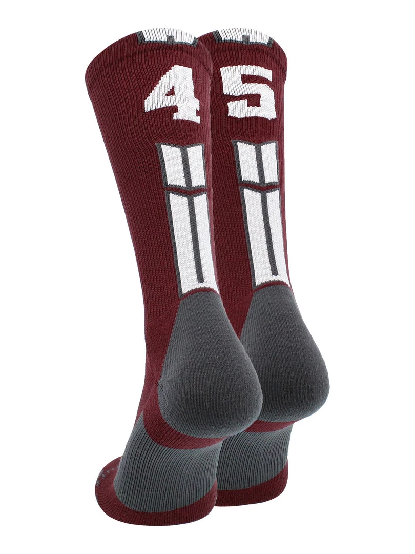 MadSportsStuff Maroon Player ID Custom Number Crew Socks For Basketball Lacrosse Volleyball Boys And Girls Volleyball Socks 84 MadSportsStuff Maroon Player ID Custom Number Crew Socks For Basketball Lacrosse Volleyball Boys And Girls Volleyball Socks