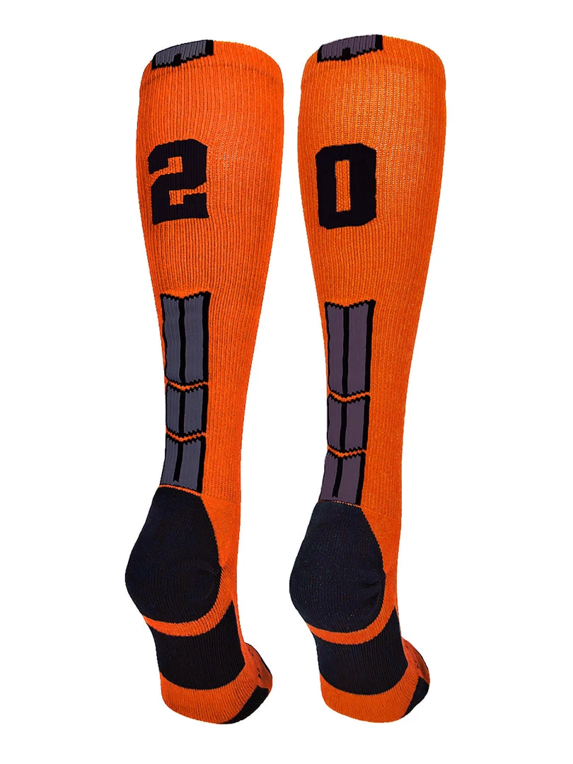 MadSportsStuff Softball Socks Orange And Black Player ID Custom Number Over The Calf Socks For Softball Baseball Football Boys And Girls 59 MadSportsStuff Softball Socks Orange And Black Player ID Custom Number Over The Calf Socks For Softball Baseball Football Boys And Girls