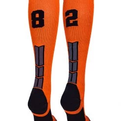 MadSportsStuff Softball Socks Orange And Black Player ID Custom Number Over The Calf Socks For Softball Baseball Football Boys And Girls 153 MadSportsStuff Softball Socks Orange And Black Player ID Custom Number Over The Calf Socks For Softball Baseball Football Boys And Girls