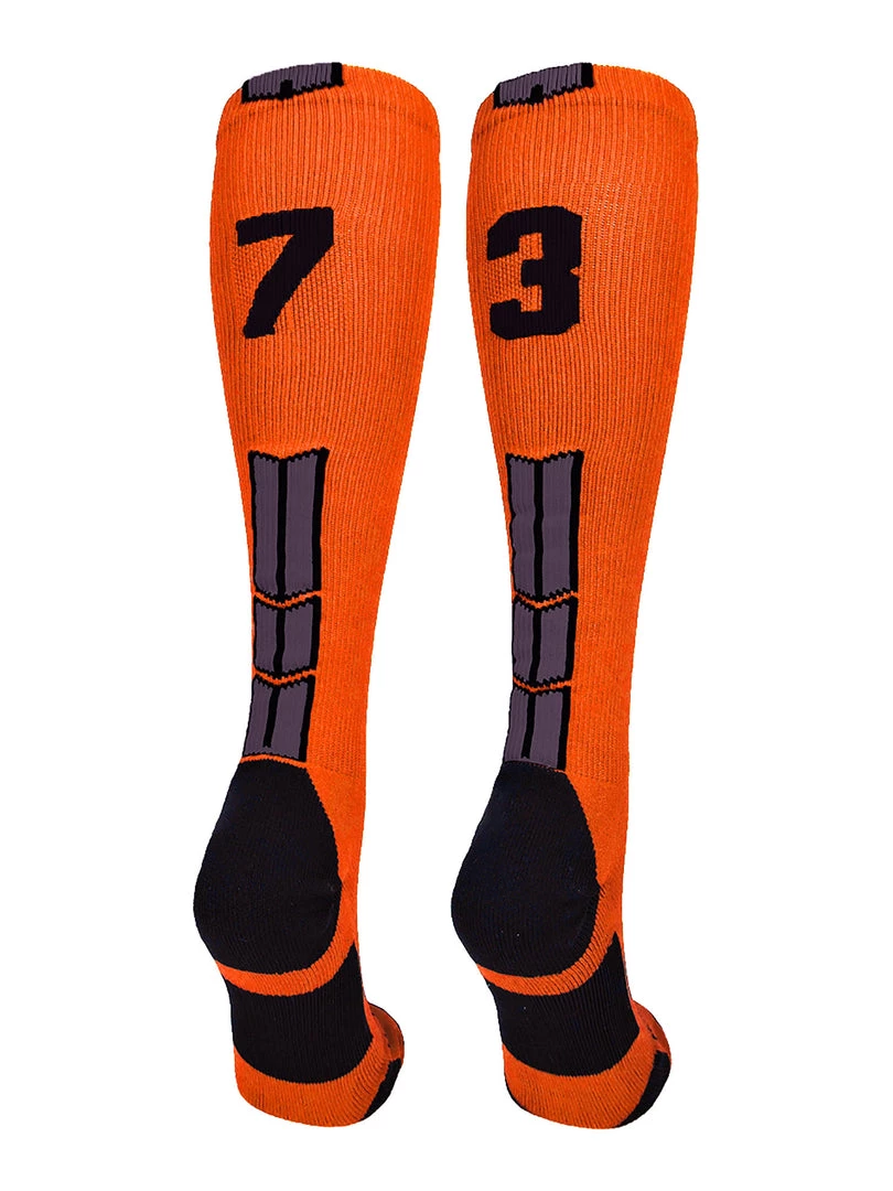 MadSportsStuff Softball Socks Orange And Black Player ID Custom Number Over The Calf Socks For Softball Baseball Football Boys And Girls 29 MadSportsStuff Softball Socks Orange And Black Player ID Custom Number Over The Calf Socks For Softball Baseball Football Boys And Girls