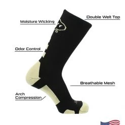 TCK Sports NCAA CU Boulder Buffs Socks University Of Colorado Baseline Crew All Schools