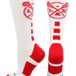 MadSportsStuff LAX Lacrosse Socks With Lacrosse Sticks Athletic Crew Socks (multiple Colors)