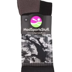 MadSportsStuff Lacrosse Socks With Player On Camo Background Crew Socks (multiple Colors)