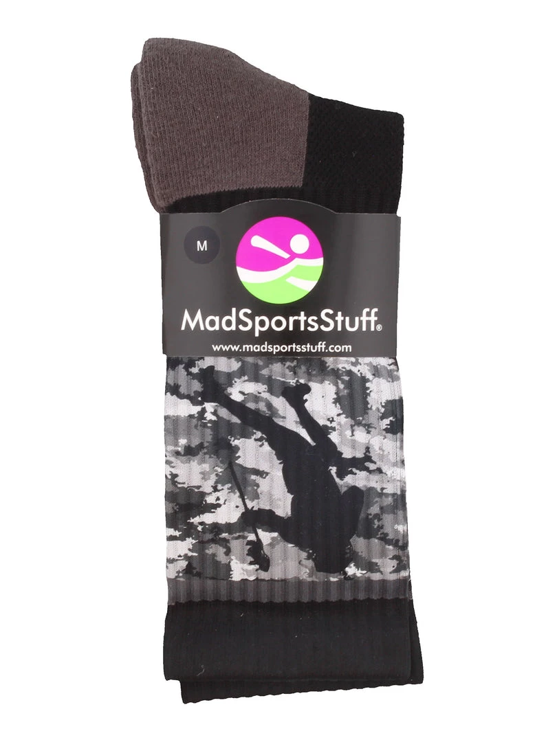 MadSportsStuff Lacrosse Socks With Player On Camo Background Crew Socks (multiple Colors) 2 MadSportsStuff Lacrosse Socks With Player On Camo Background Crew Socks (multiple Colors)