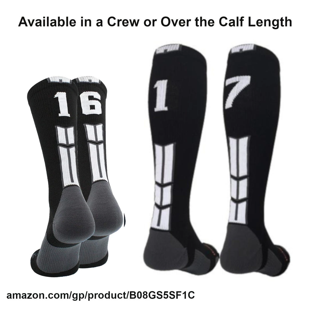 MadSportsStuff Softball Socks Black Player ID Custom Number Over The Calf Socks For Softball Baseball Football Boys And Girls 6 MadSportsStuff Softball Socks Black Player ID Custom Number Over The Calf Socks For Softball Baseball Football Boys And Girls