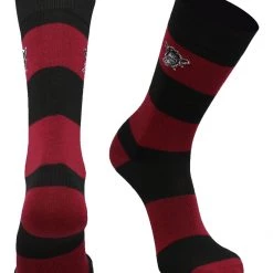TCK All Schools New Mexico State Aggies Socks Game Day Striped Crew Socks