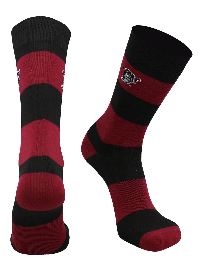 TCK All Schools New Mexico State Aggies Socks Game Day Striped Crew Socks 1 TCK All Schools New Mexico State Aggies Socks Game Day Striped Crew Socks