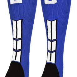 MadSportsStuff Royal Player ID Custom Number Over The Calf Socks For Softball Baseball Football Boys And Girls
