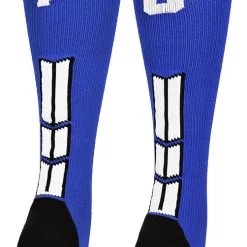 MadSportsStuff Baseball Socks Royal Player ID Custom Number Over The Calf Socks For Softball Baseball Football Boys And Girls