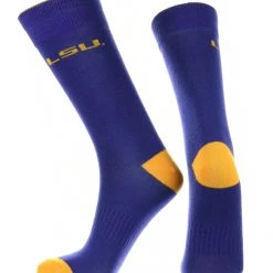 TCK LSU Tigers Dress Socks Dean's List Crew Length Socks All Schools