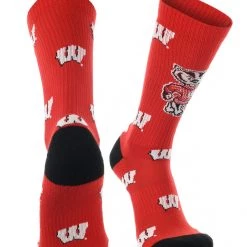TCK All Schools Wisconsin Badgers Socks Crew Length Sock Mayhem