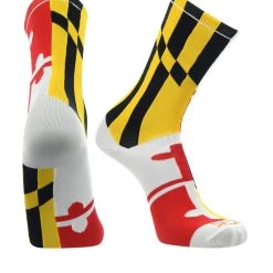 TCK Lacrosse Socks Maryland Flag Crew Socks 13 TCK Lacrosse Socks Maryland Flag Crew Socks