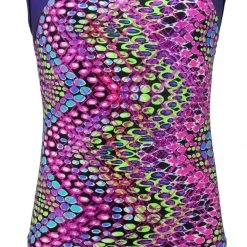MadSportsStuff Keyhole Style Dotted Chevron Girls Gymnastics Leotard