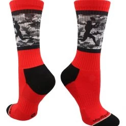 MadSportsStuff Football Socks With Player On Camo Athletic Crew Socks (multiple Colors)