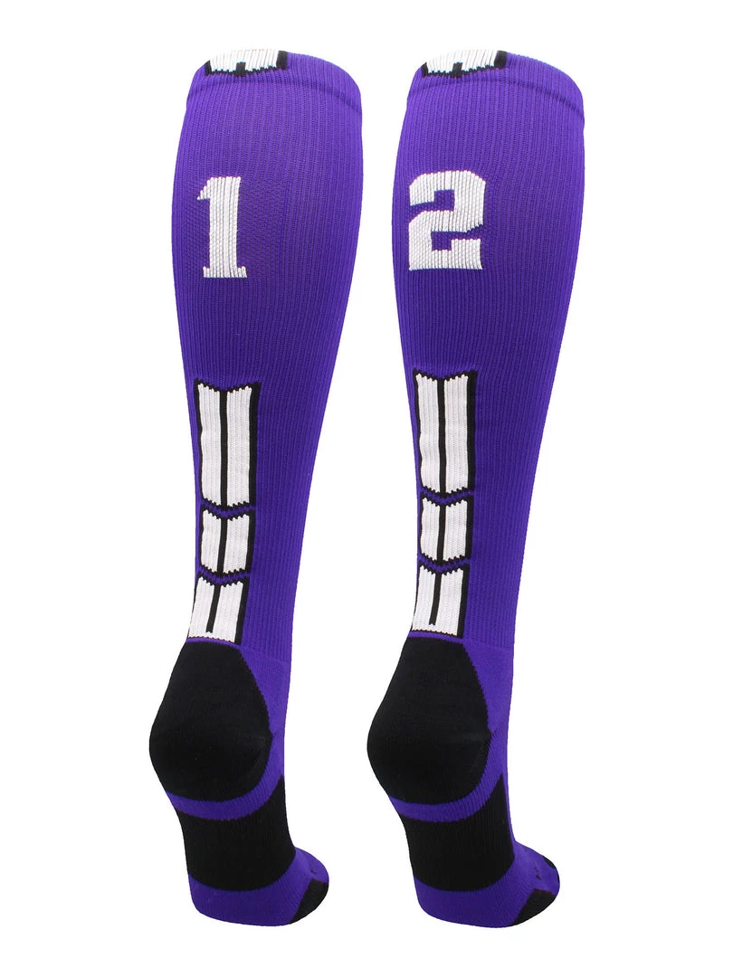 MadSportsStuff Purple Player ID Custom Number Over The Calf Socks For Softball Baseball Football Boys And Girls 67 MadSportsStuff Purple Player ID Custom Number Over The Calf Socks For Softball Baseball Football Boys And Girls