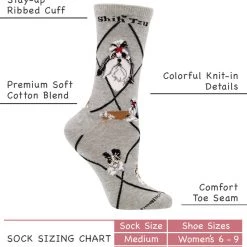 WHD Shih Tzu Socks For Women Gift For Dog Lovers Crazy Socks - Crew