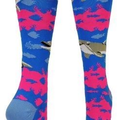 MadSportsStuff Happy Dolphins Athletic Over The Calf Socks