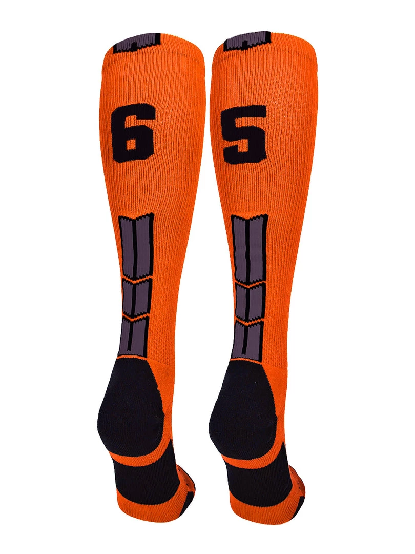 MadSportsStuff Orange And Black Player ID Custom Number Over The Calf Socks For Softball Baseball Football Boys And Girls 15 MadSportsStuff Orange And Black Player ID Custom Number Over The Calf Socks For Softball Baseball Football Boys And Girls