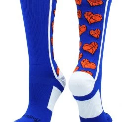 MadSportsStuff Crazy Love Basketball Hearts Crew Socks Basketball Socks