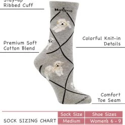WHD Maltipoo Socks For Women Gift For Dog Lovers Crazy Socks - Crew